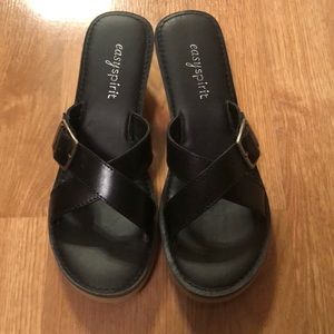 Black Easy Spirit Slides